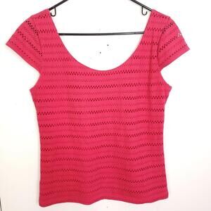 ANn Taylor Top Womens Small Cap Sleeve Eyelet Lined Y2K Fitted No Stretch